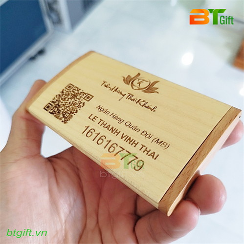 Hộp namecard gỗ khắc tên, logo