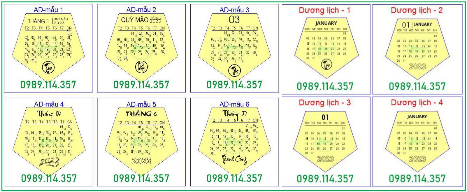 Mẫu khắc lịch gỗ năm 2023 - BT GIFT